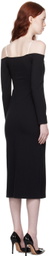 Reformation Black Graysen Midi Dress