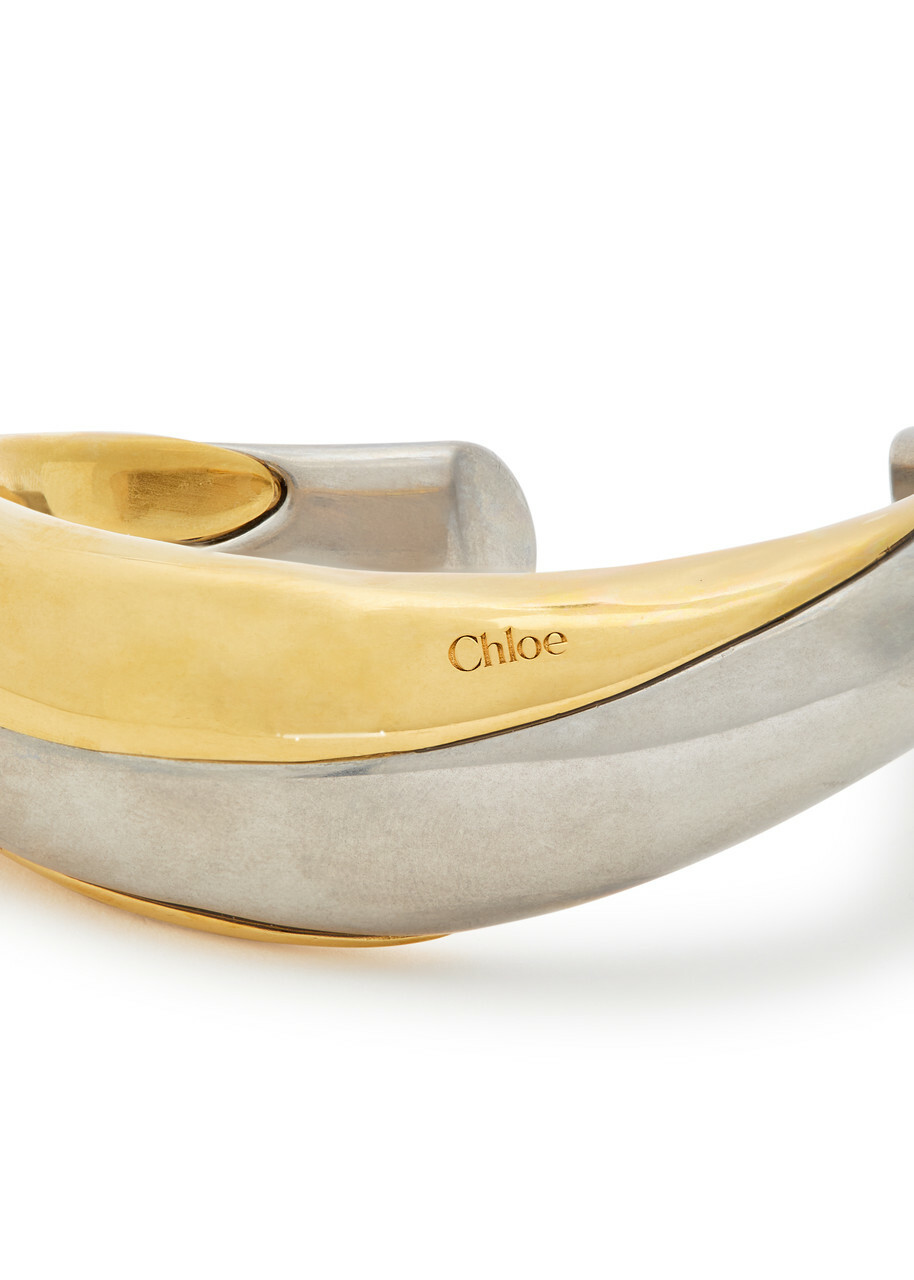 Chloe Glaze Sculpted Two-tone Brass Bracelet - Gold - One Size