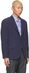 Brunello Cucinelli Blue Linen Suit Jacket