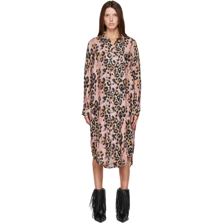 Photo: R13 Pink Jumbo Shirt Midi Dress