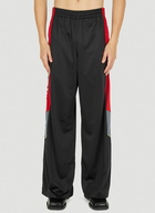 Wide Leg Panelled Track Pants in Black