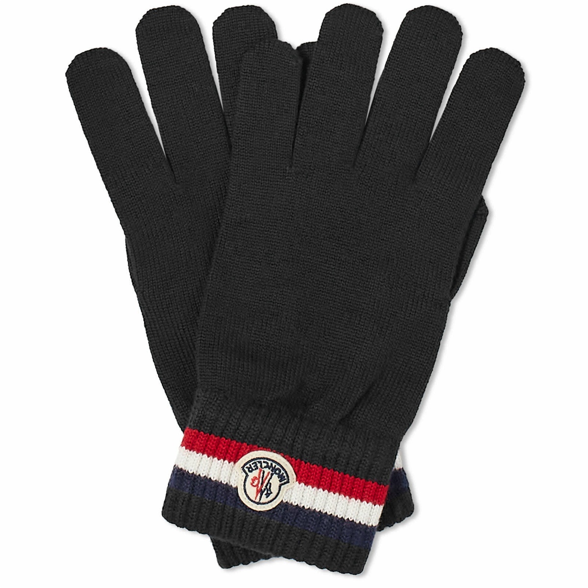 Photo: Moncler Men's Tricolour Logo Gloves in Navy