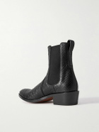 TOM FORD - Python-Effect Leather Chelsea Boots - Black