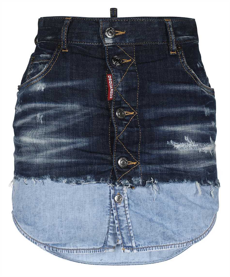 DSQUARED2 - Plaid Cotton Mini Skirt W/ Zips Dsquared2