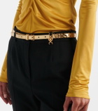 Versace Logo metallic leather belt