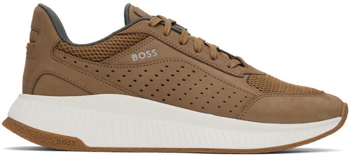Photo: BOSS Brown Lace-Up Sneakers
