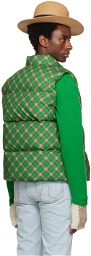 ERL Green Check Down Vest