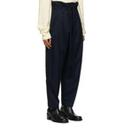 BED J.W. FORD Navy Wool Serge Trousers
