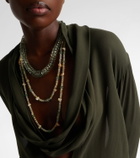 Ileana Makri Aura sterling silver (925) beaded necklace with gemstones