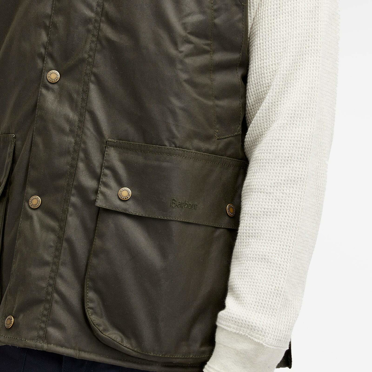 Barbour Men's x Baracuta Wax Gilet in Archive Olive Barbour