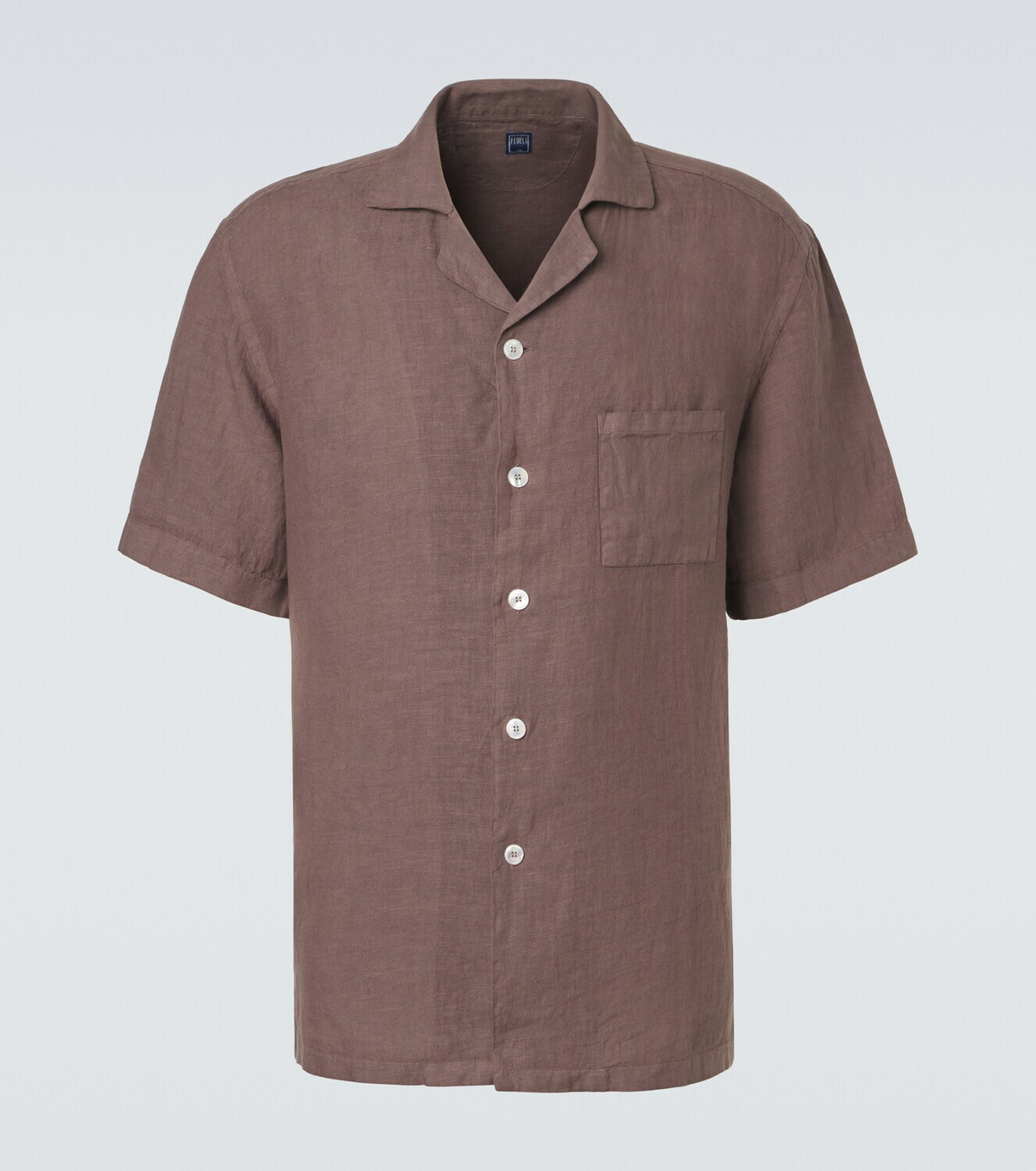 Fedeli Linen bowling shirt