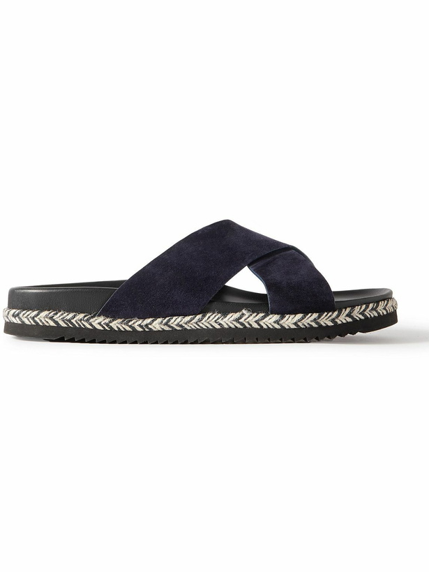 Photo: Frescobol Carioca - Breno Suede Sandals - Blue