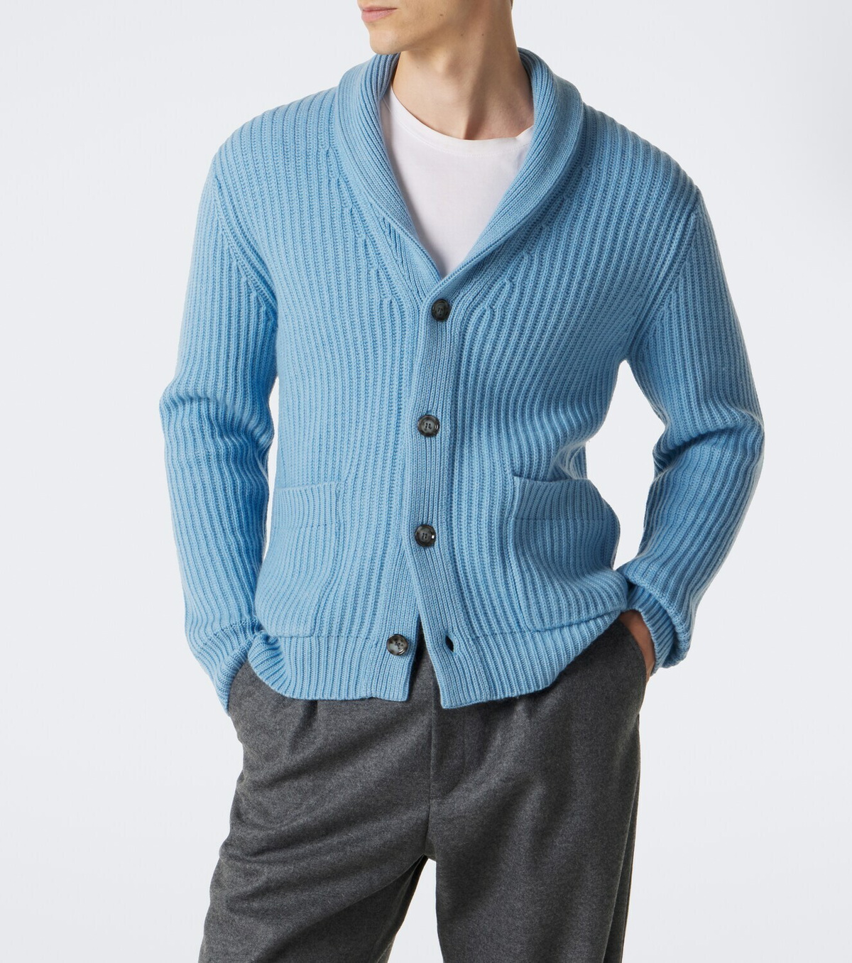 Allude Ribbed-knit wool and cashmere cardigan