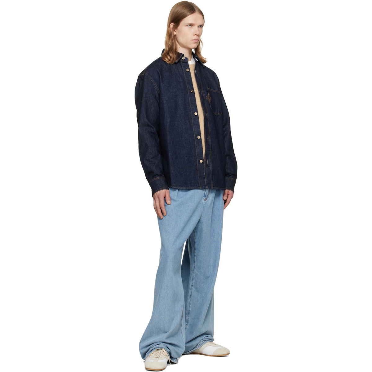 Casablanca Navy Raw Denim Shirt