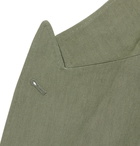 Brunello Cucinelli - Sage-Green Slim-Fit Unstructured Linen-Hopsack Blazer - Green