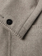 Stone Island - Logo-Appliquéd Wool-Blend Hooded Coat - Brown