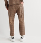 Barena - Checked Virgin Wool-Blend Drawstring Trousers - Brown