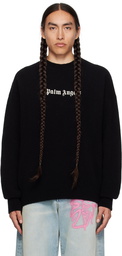 Palm Angels Black Embroidered Sweater