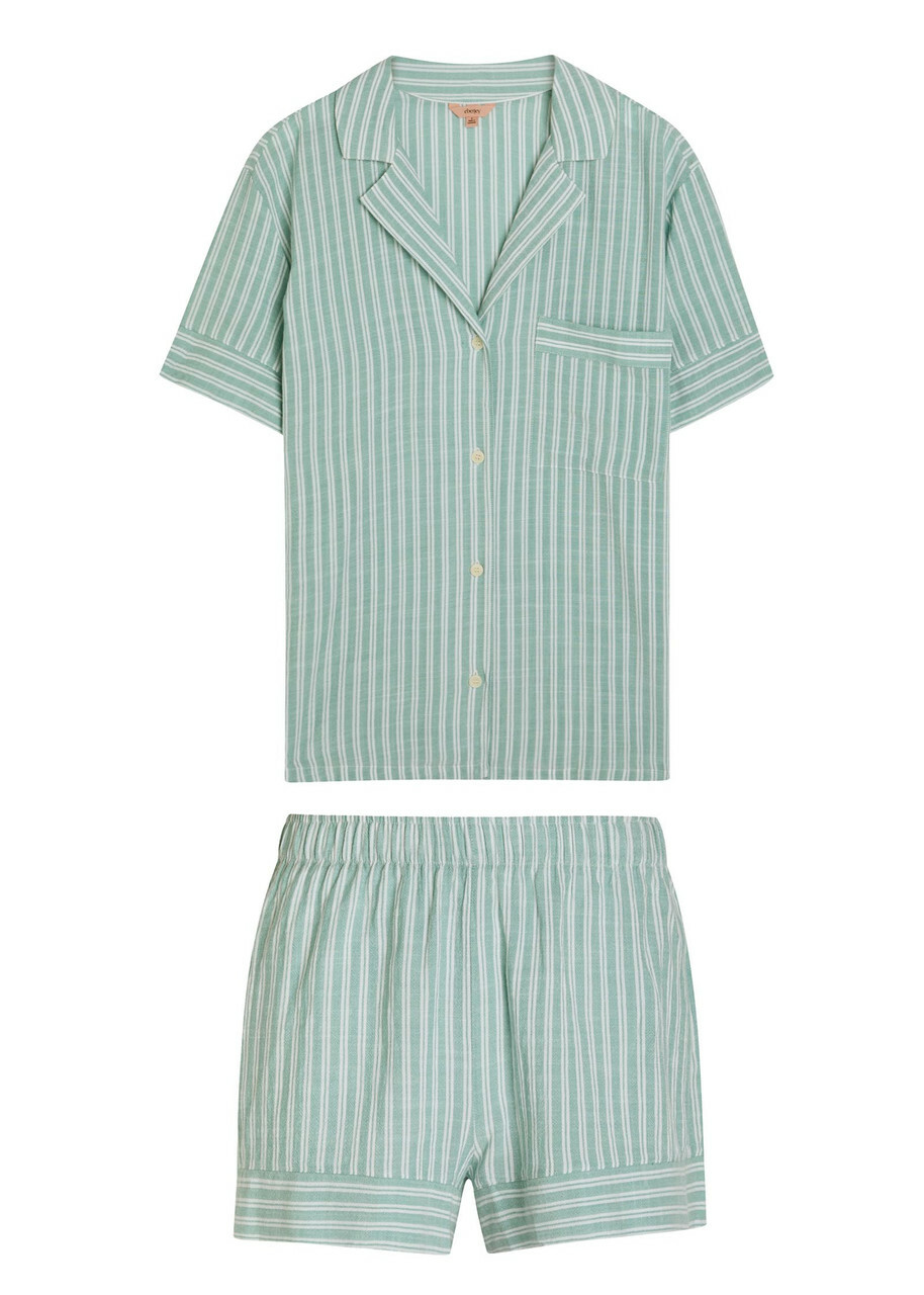 Eberjey Nautico Shortie Woven Pyjama set Green