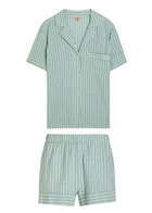 Eberjey Nautico Shortie Woven Pyjama set Green