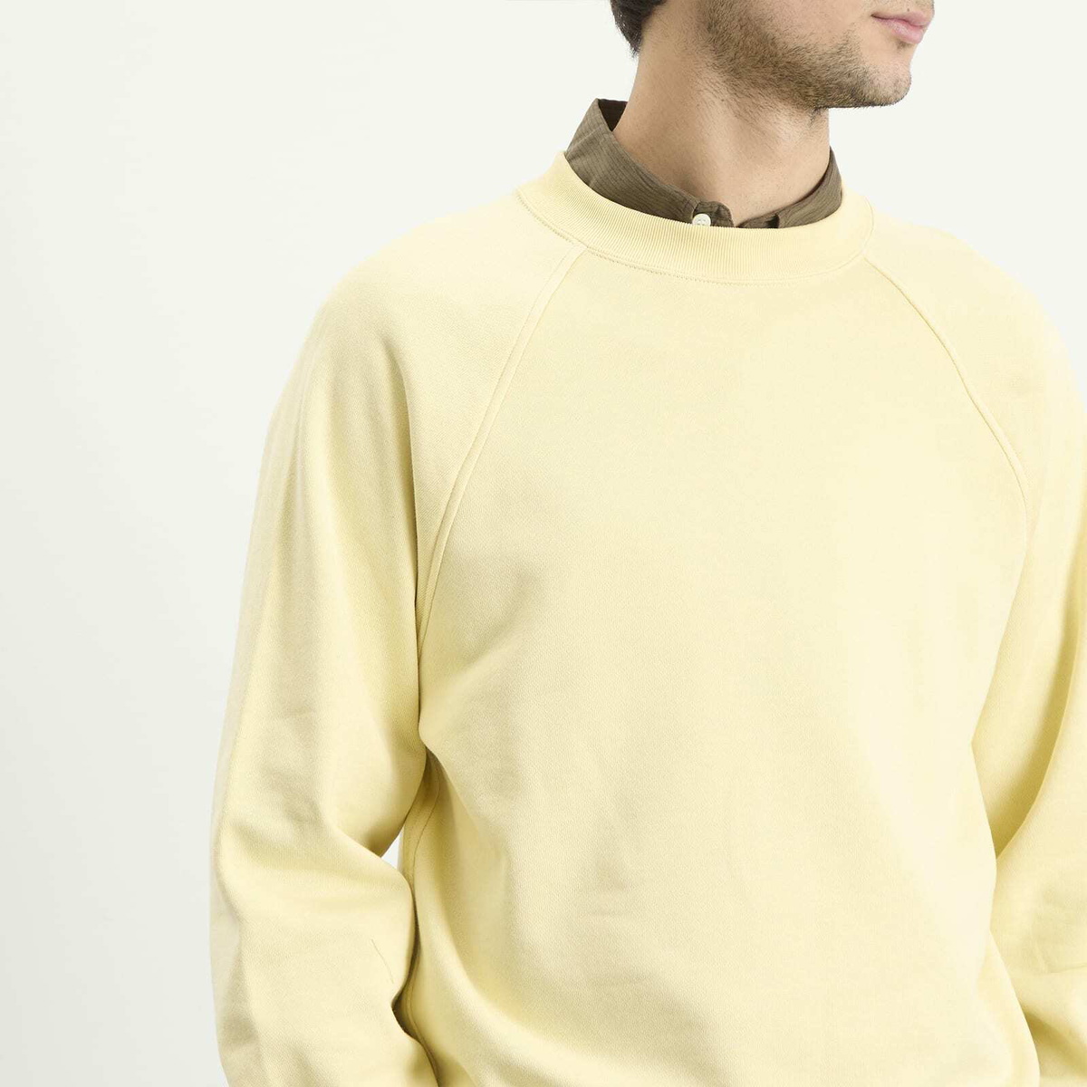 Kaptain Sunshine Men's Suvin Crewneck Sweatshirt in Lemon