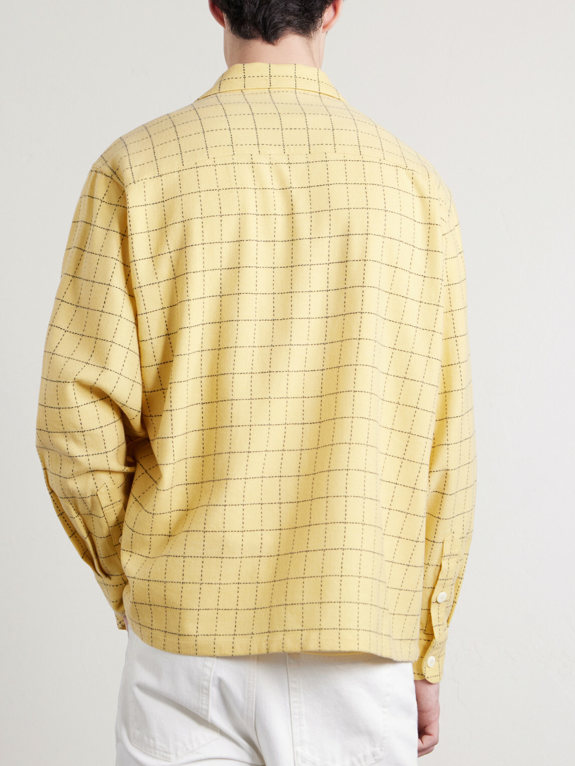 Visvim - Carrow Convertible-Collar Checked Wool Shirt - Yellow