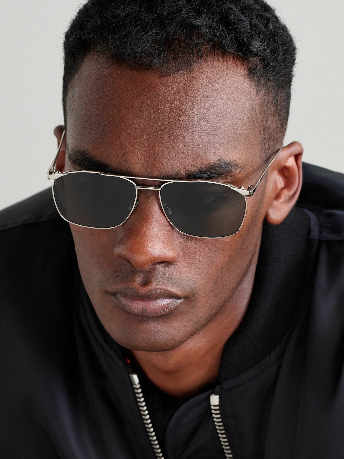 SAINT LAURENT - Aviator-Style Silver-Tone Sunglasses