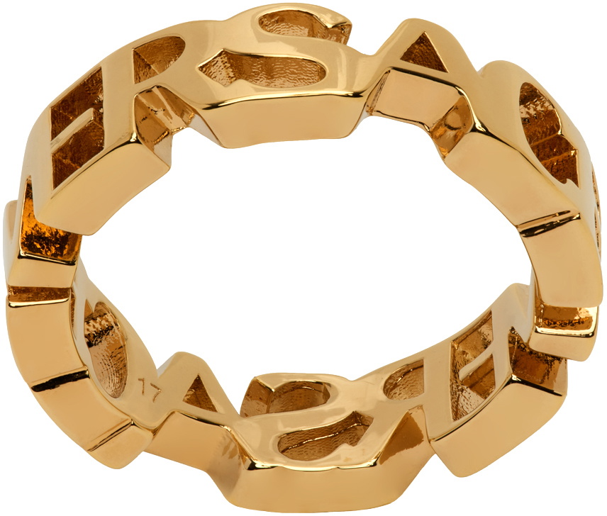 Versace Gold Logo Ring