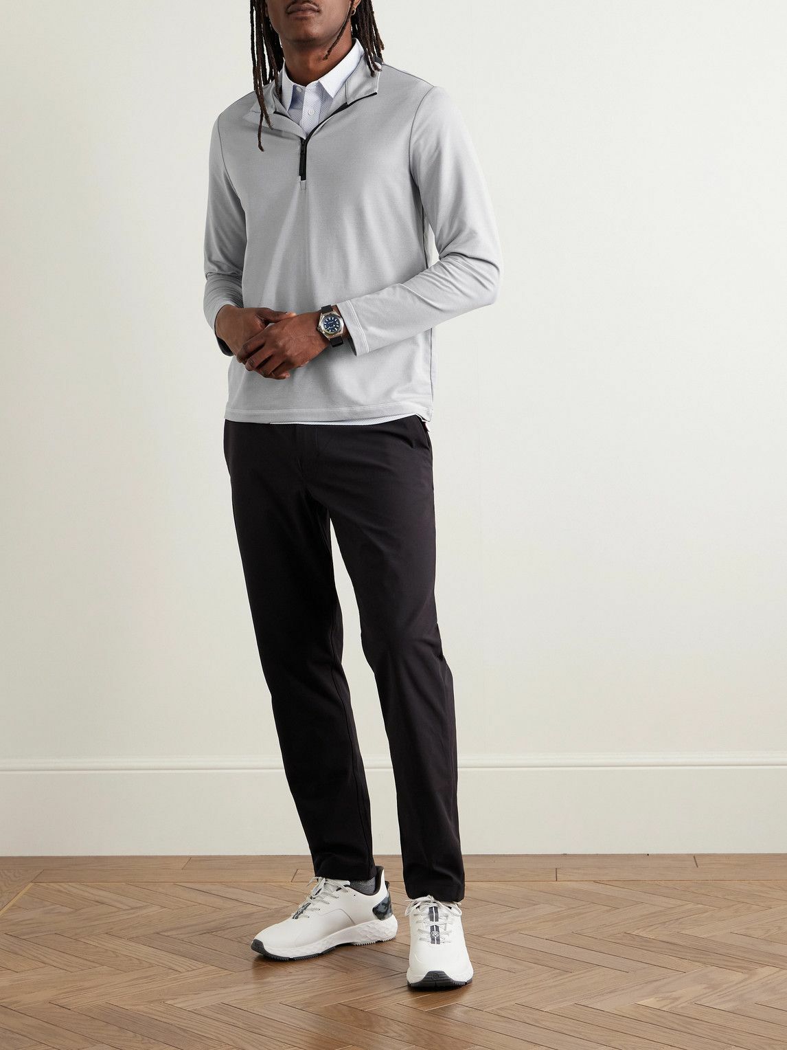 G/FORE - Brushed Tech-Jersey Half-Zip Golf Top - Gray