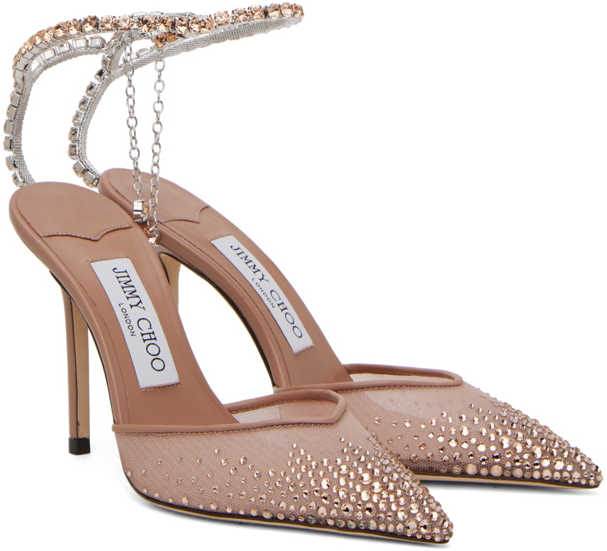 Jimmy Choo Beige Saeda 100 Heels