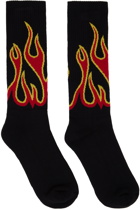 Palm Angels Black Flames Socks