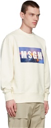 MSGM Off-White Logo Print Sweater
