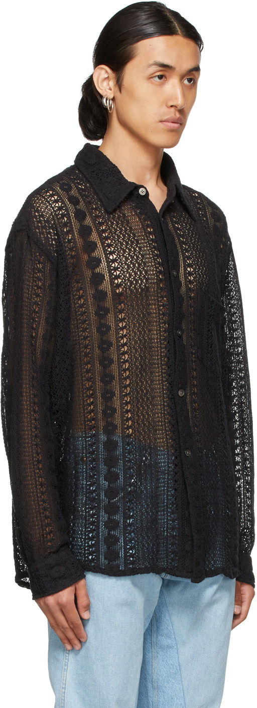 Our Legacy Black Coco Crochet Shirt Our Legacy