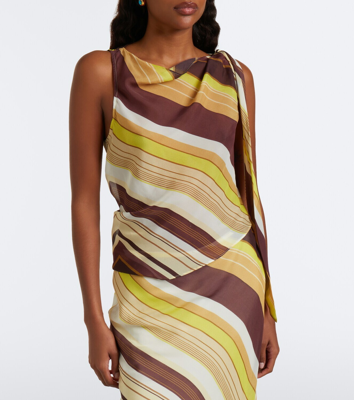 SIR Vivia tie-detail striped top