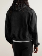 RRR123 - INRI Embellished Logo-Print Cotton-Jersey Hoodie - Black