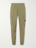 Stone Island - Tapered Stretch-Cotton Shell Cargo Trousers - Green