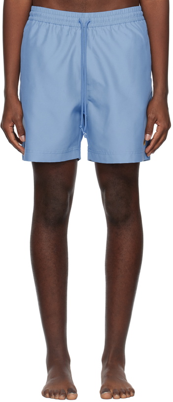 Photo: Carhartt Work In Progress Blue Chase Swim Shorts