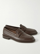 Manolo Blahnik - Perry Full-Grain Leather Penny Loafers - Brown