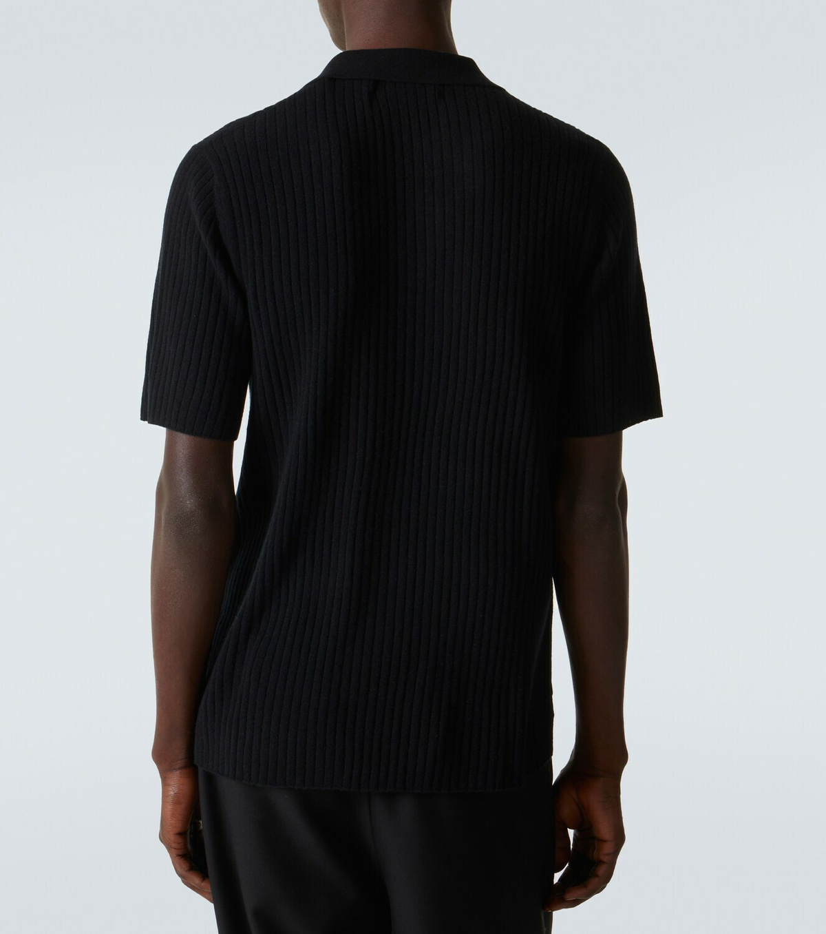 Arch4 Ribbed-knit cashmere polo shirt