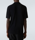 Arch4 Ribbed-knit cashmere polo shirt