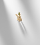 Stone and Strand Shield Serpent 14kt gold ring with diamonds and green tourmaline