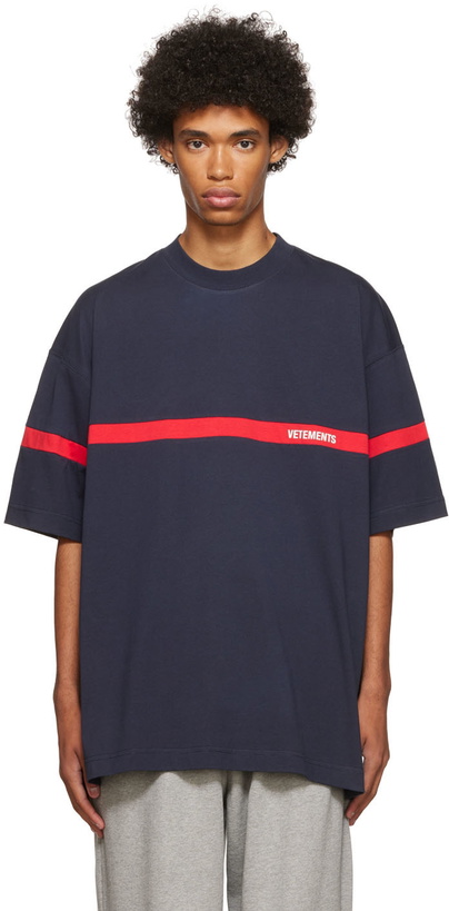 Photo: VETEMENTS Navy Cotton T-Shirt