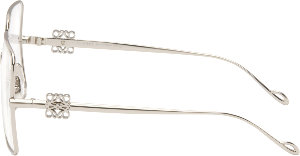 LOEWE Silver Oversize Square Retro Glasses