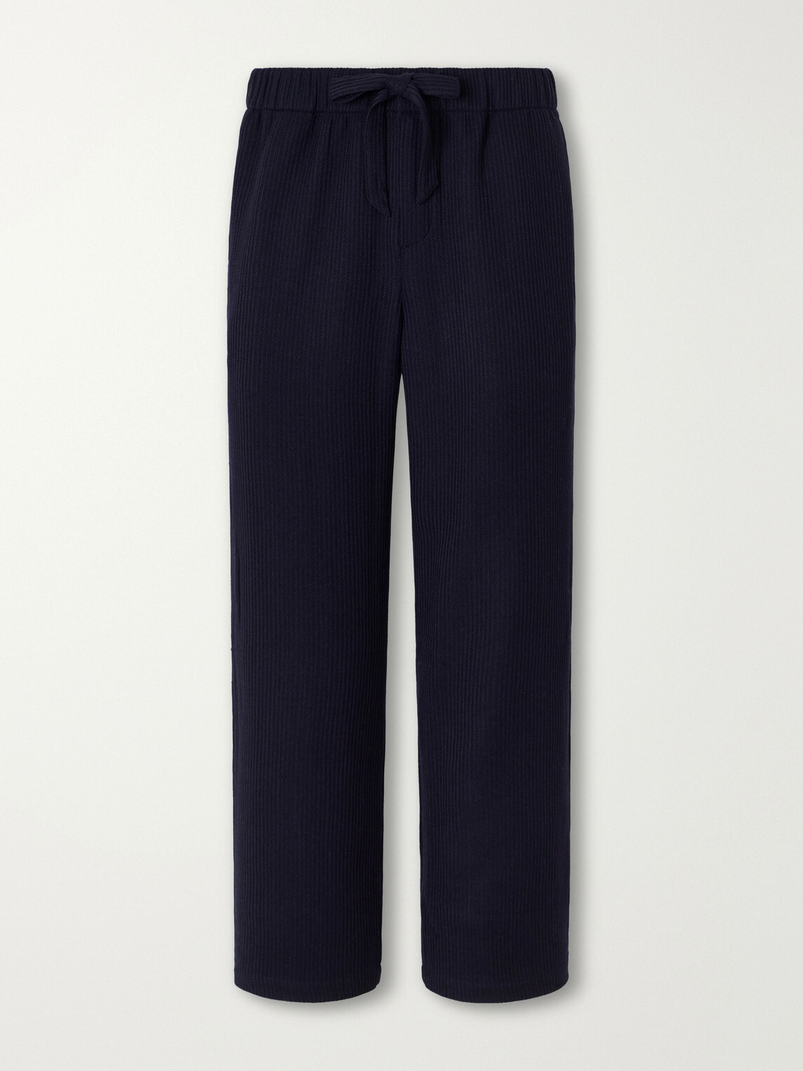 Frescobol Carioca - Luan Straight-Leg Wool Drawstring Trousers - Blue