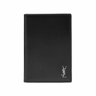 Saint Laurent Men's Tiny Monogram Card Wallet in Black/Silver