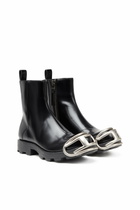 Diesel D-Hammer-Leather Chelsea boots with Oval D toe caps - Boots Mens in Black