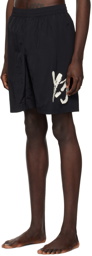 Y-3 Black Brushstroke Swim Shorts