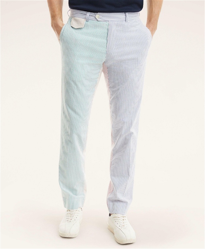 Photo: Brooks Brothers Men's Milano Slim-Fit Fun Stripe Seersucker Pants