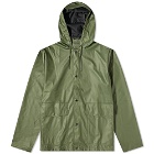 Rains Short Hooded Coat in Evergreen