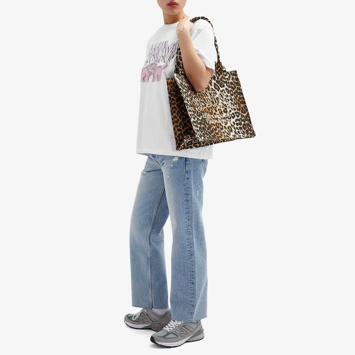 トートバッグ Ganni Large Easy Shopper Pocket Animal Print GANNI Large Easy Shopper Pocket Animal Print Tote | Shopbop